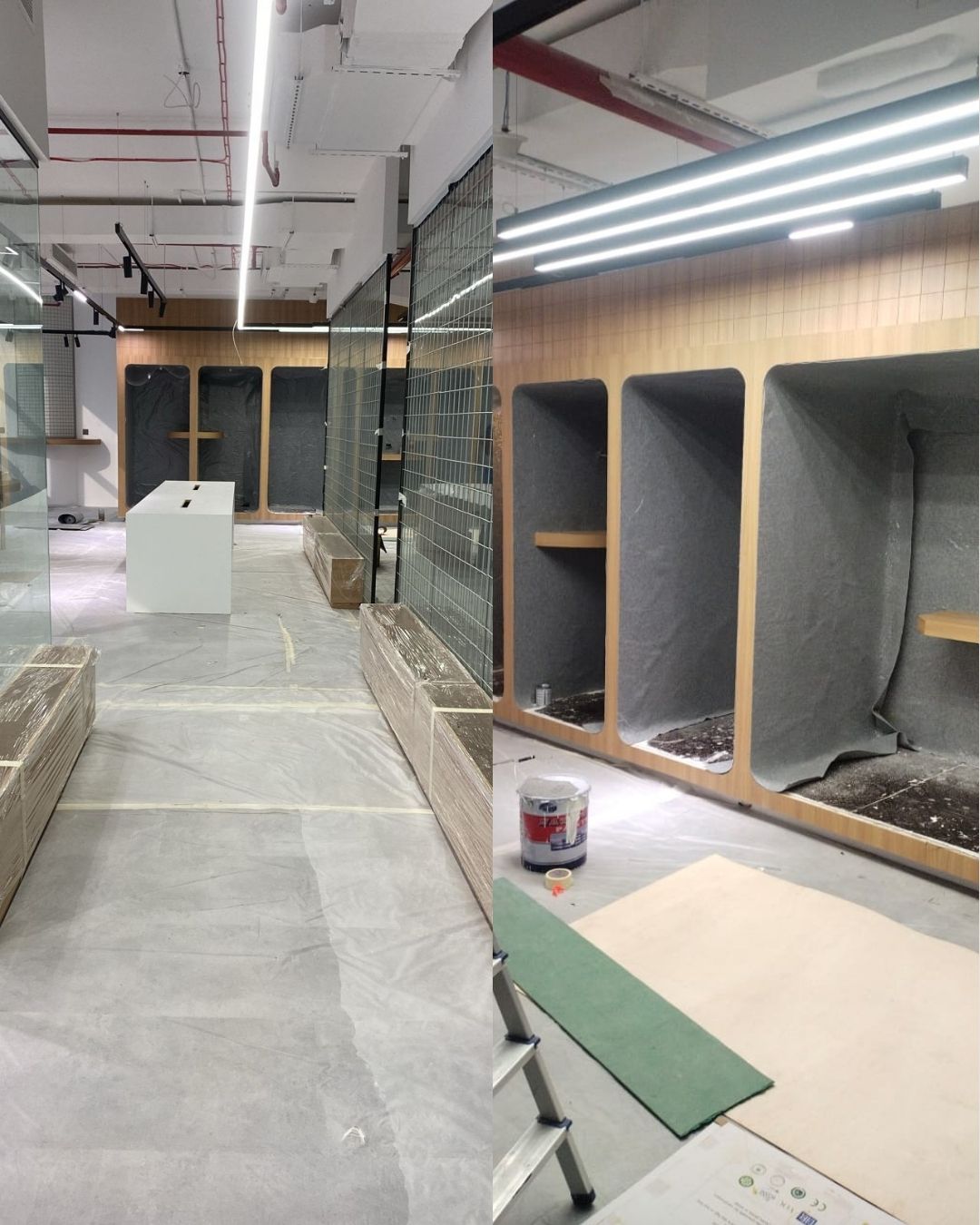 Full fitout installation in progress by Zale Interior Dubai