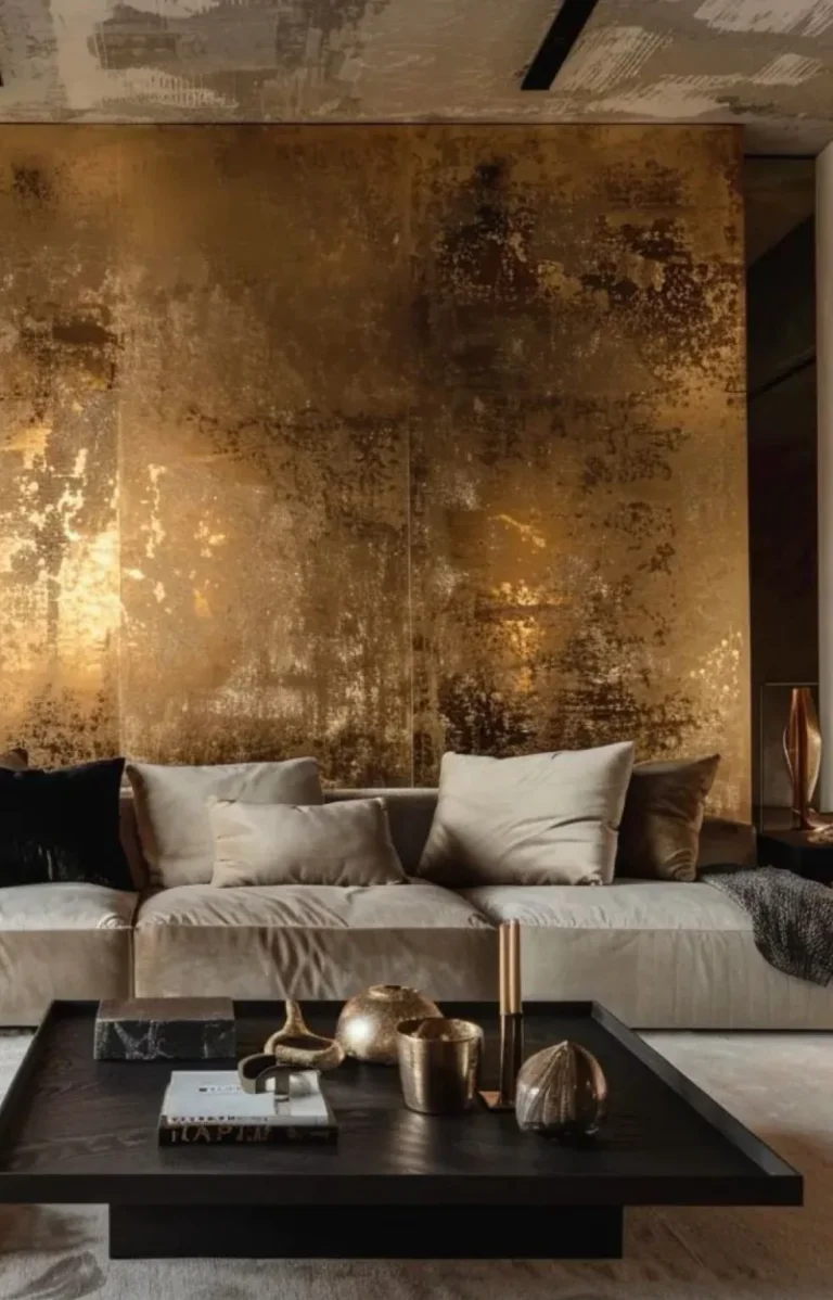 Gold metallic wall panel