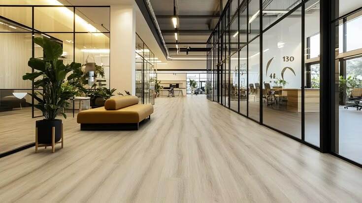 Premium SPC and LVT flooring installation in a modern UAE interior