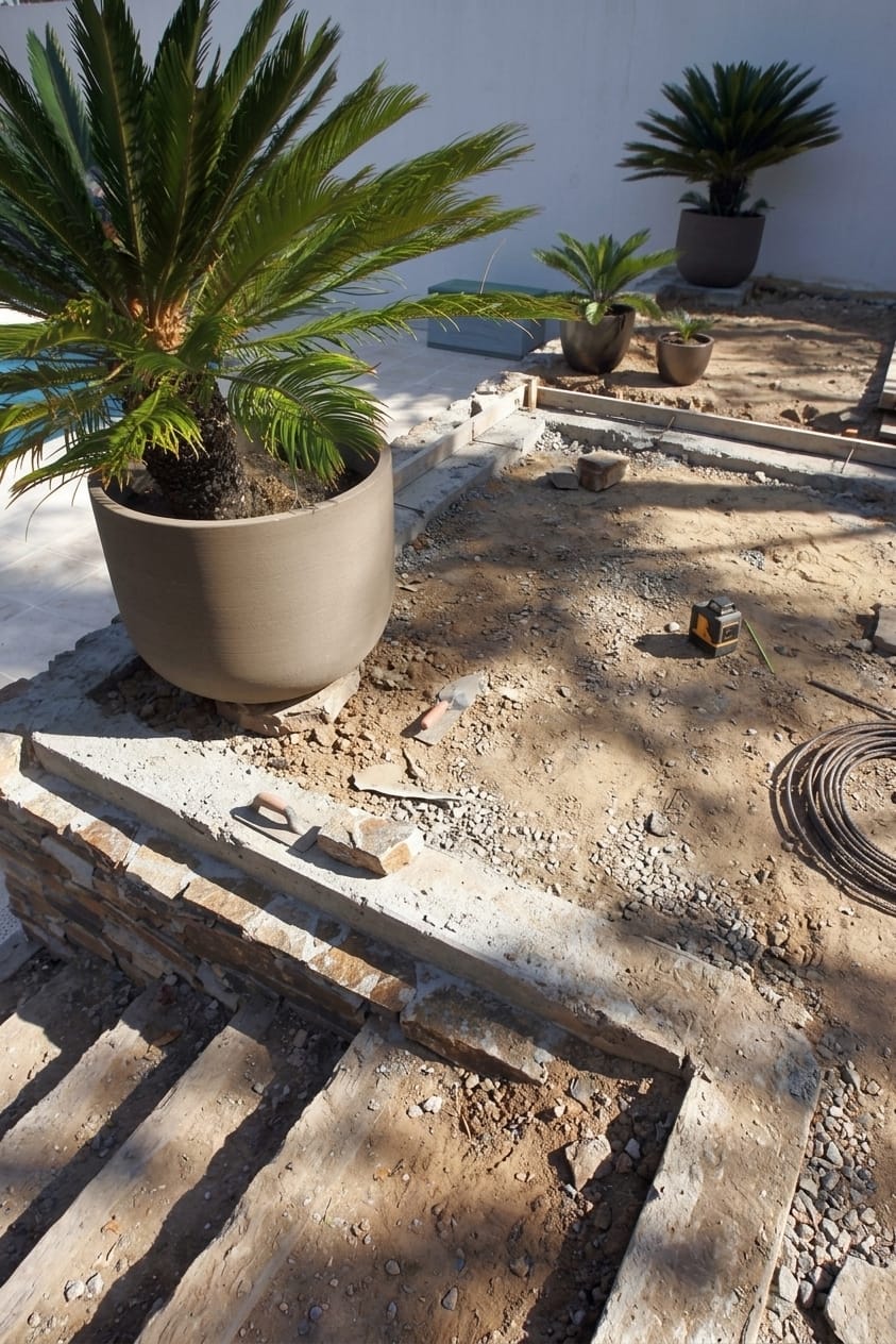 Villa veranda before wooden flooring installation in Dubai by Zale Interior