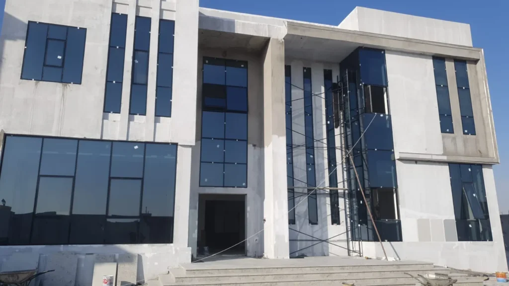 Aluminium and glass windows installed on a villa facade
